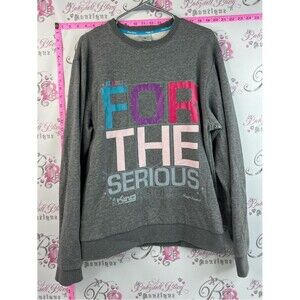 King k sweater pull over Gray 'For The Serious' Graphic Sweatshirt purple pink